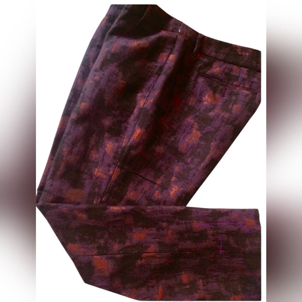 BURNT ORANGE AND PURPLE GLAM FALL IN LOVE GENTLE SLACKS